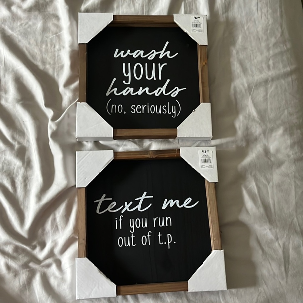 10x1x10in Bathroom Signs